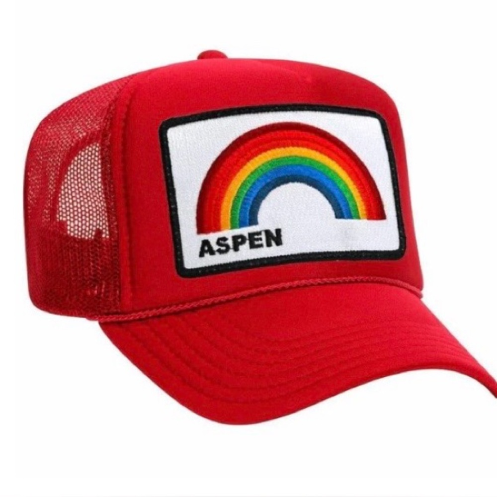 Aviator Nation Red Rainbow Aspen Trucker Hat